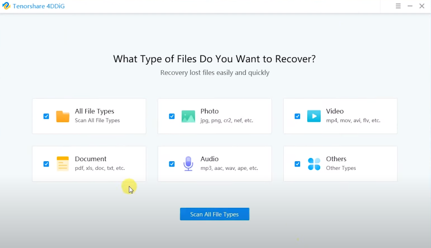Select the files you want to recover