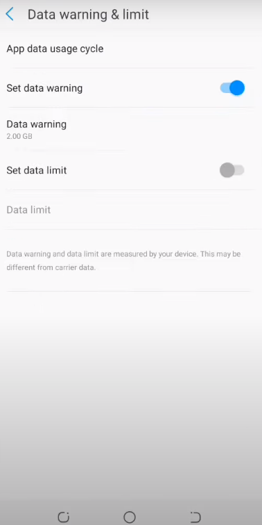 App Data Usage Cycle