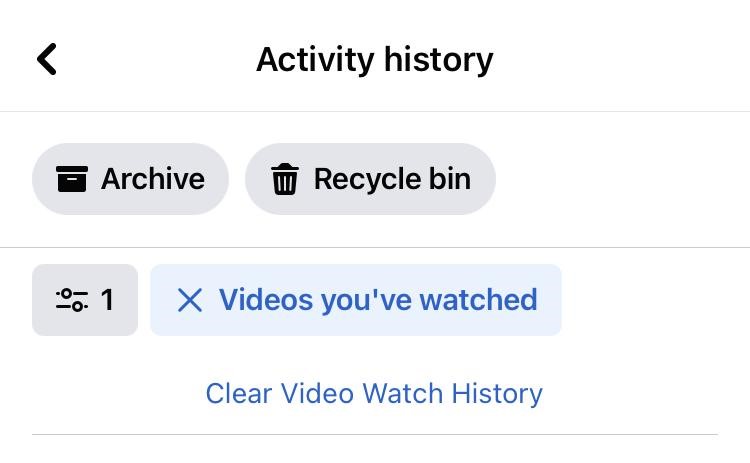 As you can see the Clear Video Watch History