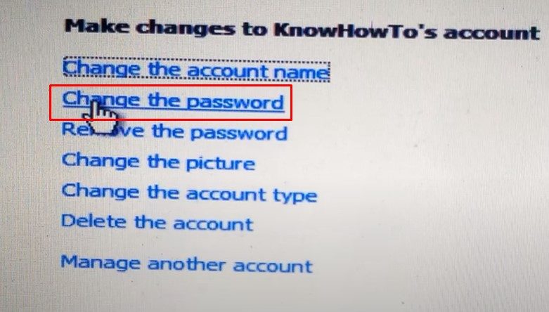 Change the Password