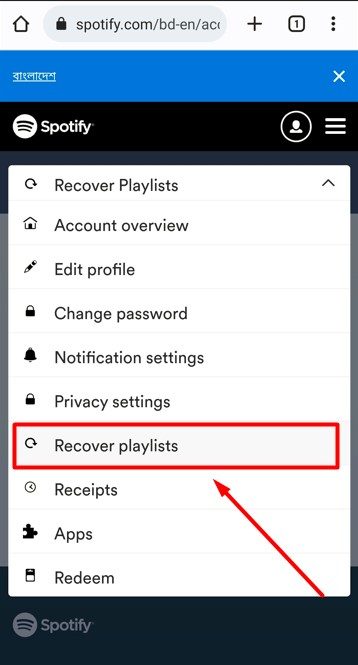 Choose Recover Playlists from the displaying menu