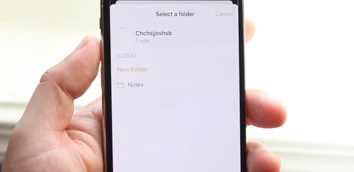 Choose a folder on your iPhone where you want to store the deleted notes file
