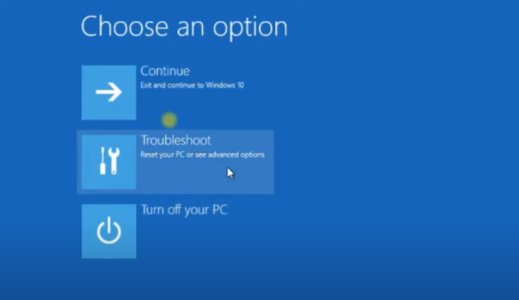 Choose an option on your screen