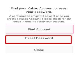 Choose reset password