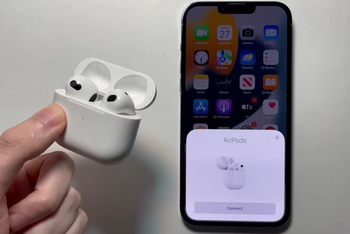 Choose your Airpods from the list and press “Connect