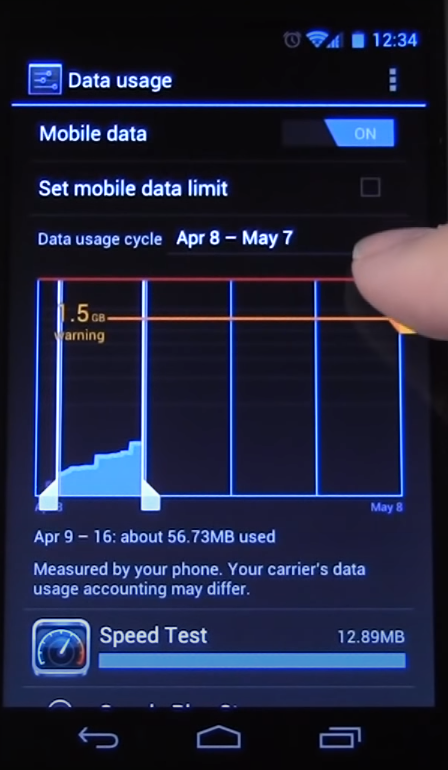 Clear Mobile Data Usage (Android)