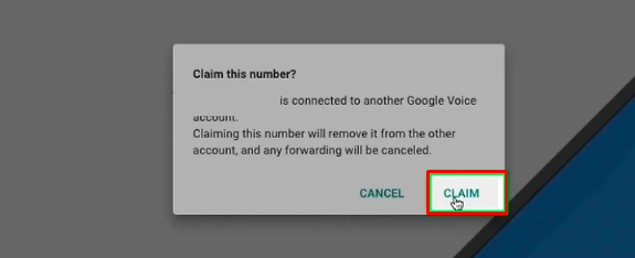 Click on the “Claim” option to confirm