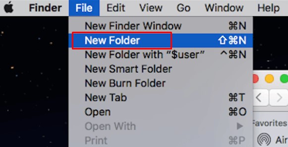 Creating a new folder