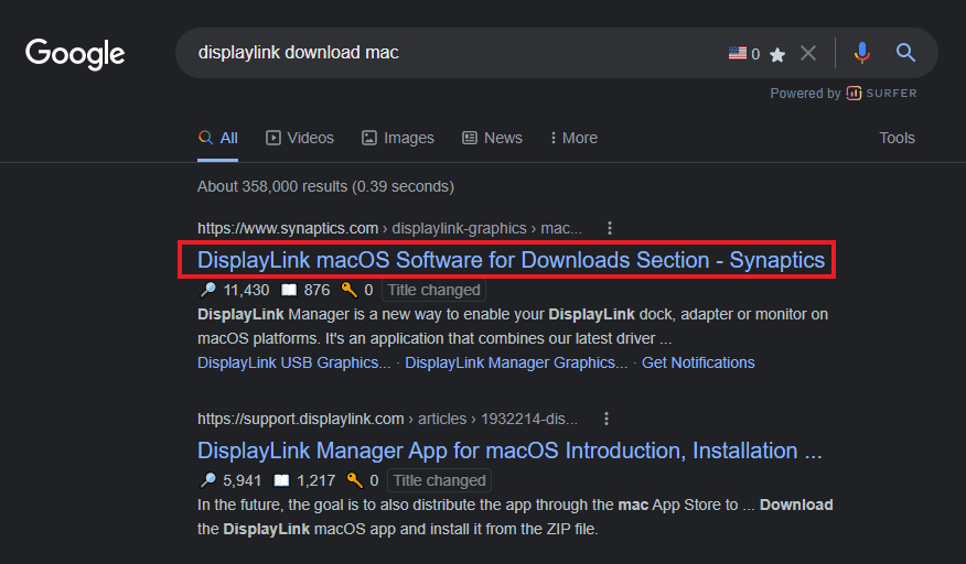 Download DisplayLink patch