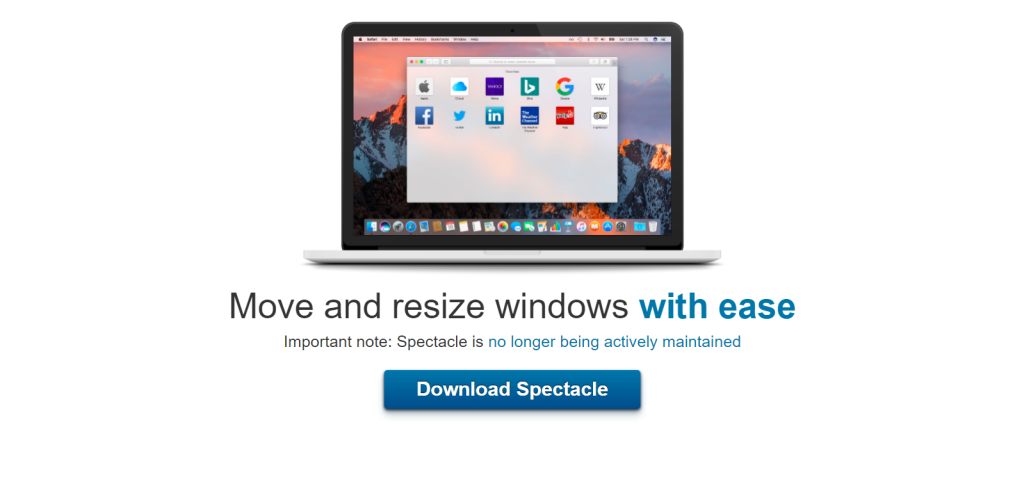 Download and install the Spectacle on your Mac