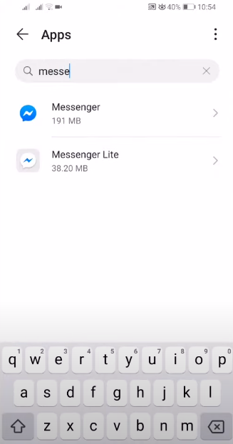 Find the “Messenger” from the list