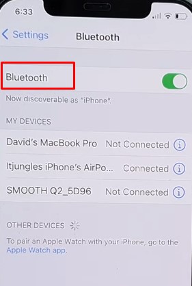 Go to Bluetooth