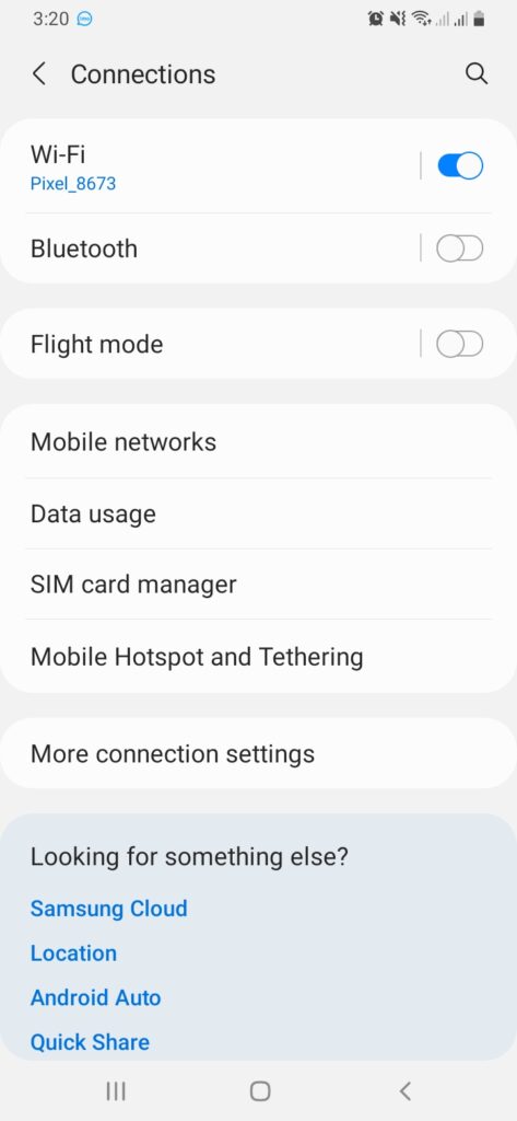 Go to the WiFi settings on the Android device