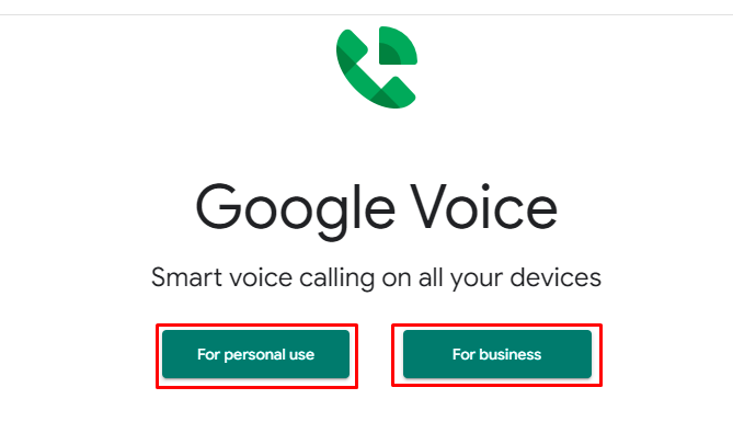 Go to the official website of Google voice