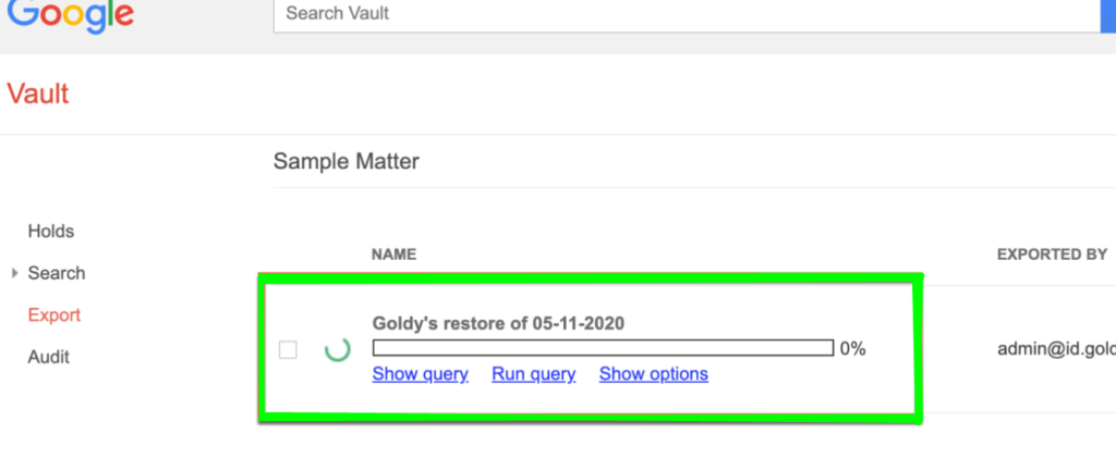 Google Vault will now export your data