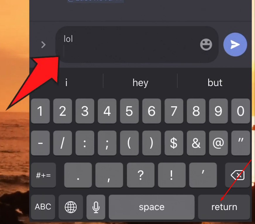 In the chat windows, type something and push the button shown in the diagram