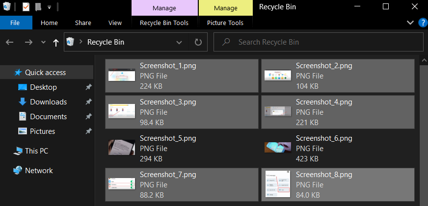 Launch the Recycle Bin by double-tapping its icon on the desktop