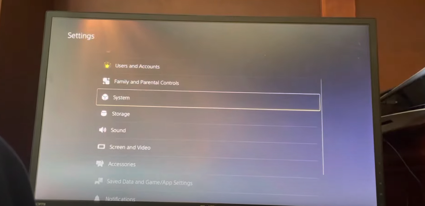 Navigate to the “Settings” option from your PS5