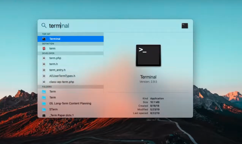 Open the Terminal App from your Mac