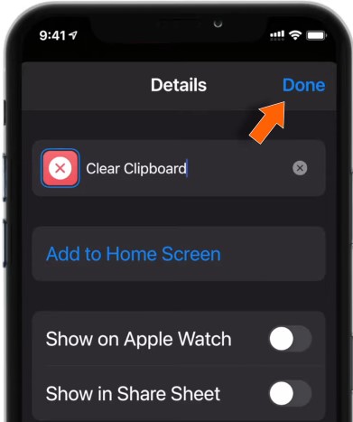 Press the Add Shortcut button to enable your shortcut