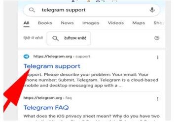Search for Telegram support and press the enter button