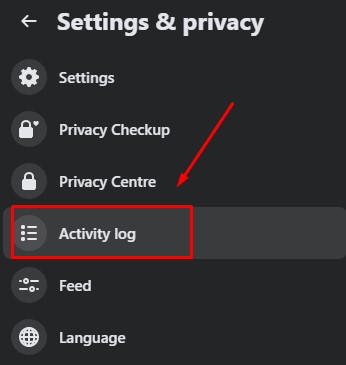 Then choose the activity log
