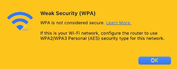 What Is Weak Security WPA On Mac