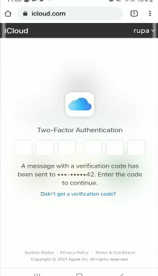 You will see a screen for two-factor authentication