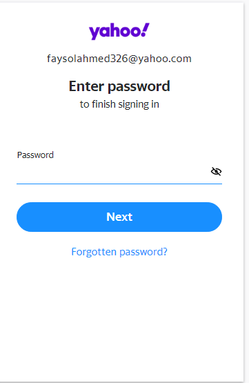 click on the Forget password option