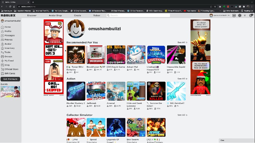 create an account on the Roblox website