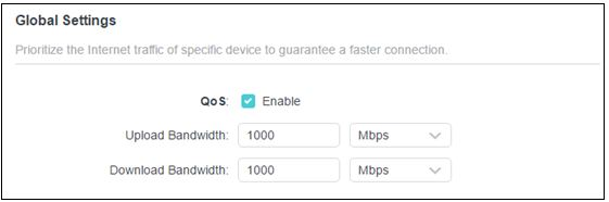 enable the QoS and set your internet plan's Upload and Download speed