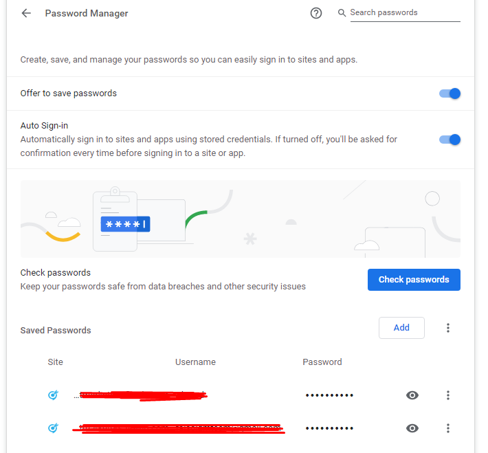 enter the Password Manager option