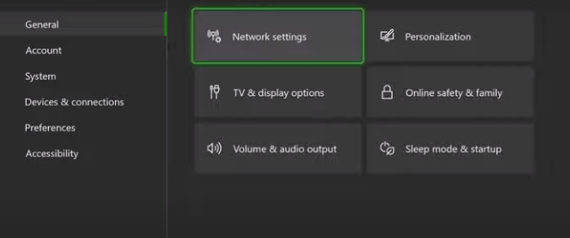go to the Settings menu and select Network Settings.