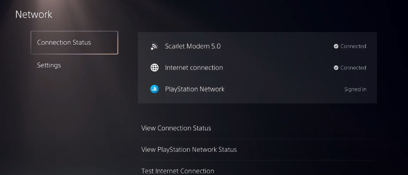 network Connection Status