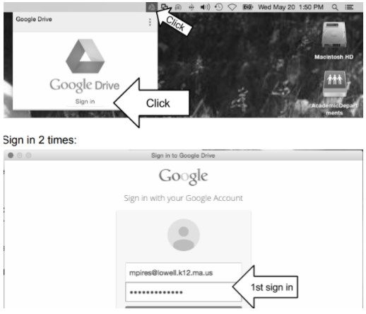 sign in to an existing Google account