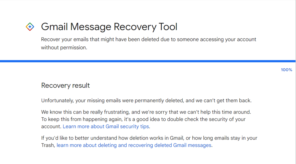 start working on retrieving your deleted messages