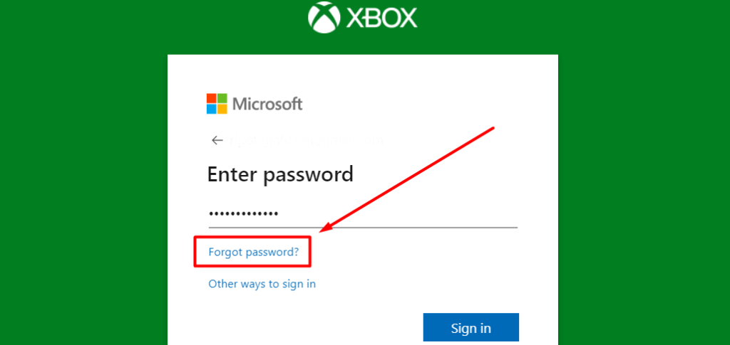 tap on the Forgot password option
