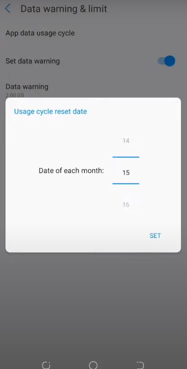 usage cycle reset date