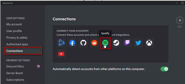 use the Spotify integration option in this list