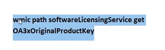 wmic path softwareLicensingService get OA3xOriginalProductKey
