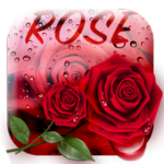 Red Rose Waterdrops Keyboard For PC Windows
