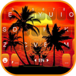 Sunset Palm Tree Keyboard Background For PC Windows
